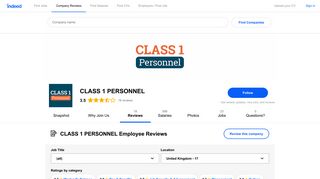 Working at CLASS 1 PERSONNEL: Employee Reviews | Indeed.co.uk