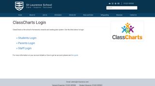 ClassCharts Login | St Laurence School
