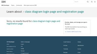IBM Developer : class diagram login page and registration page