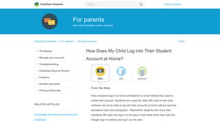 How does my child log into their student account at home ...