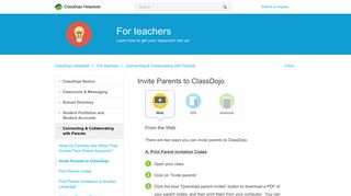 Invite Parents to ClassDojo – ClassDojo Helpdesk