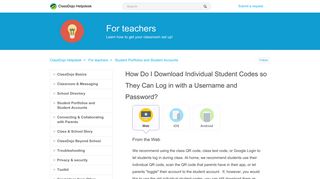 How do I download individual student codes so they can log in with ...