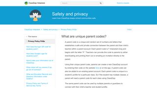 What are unique parent codes? – ClassDojo Helpdesk