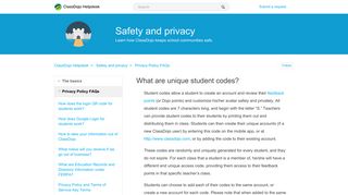 What are unique student codes? – ClassDojo Helpdesk