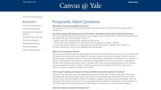 Frequently Asked Questions | Canvas @ Yale