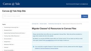 Migrate Classes*v2 Resources to Canvas Files - Canvas @ Yale