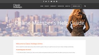 Online Member's Help Guide - Classic Holidays