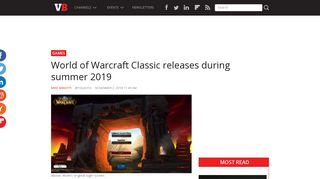 World of Warcraft Classic releases during summer 2019 | VentureBeat