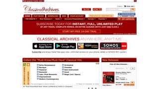 Classical Music on Classical Archives: Home