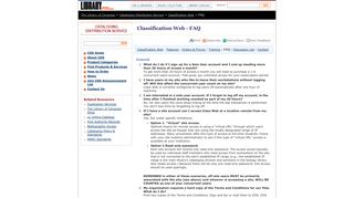 Classification Web - FAQ - Library of Congress