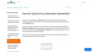 How do I log out of my Classmates membership? – Classmates