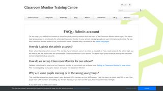 FAQ: Admin account - Classroom Monitor Training Centre