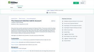 The Classroom Monitor Admin Account : - The Classroom Monitor App
