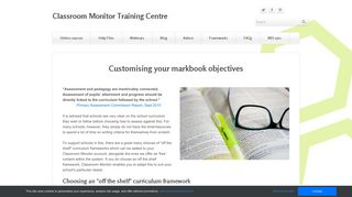 Markbook objectives - Classroom Monitor Training Centre