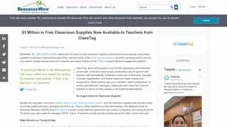 $3 Million in Free Classroom Supplies Now Available to Teachers ...