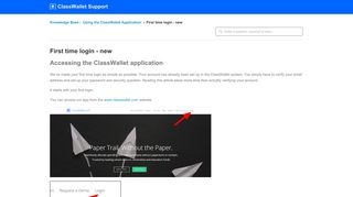 First time login - new | ClassWallet