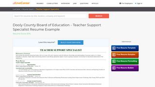Teacher Support Specialist Resume Example (Dooly County Board ...