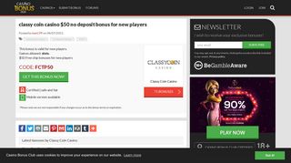classy coin casino $50 no deposit bonus for new players - Bonus codes