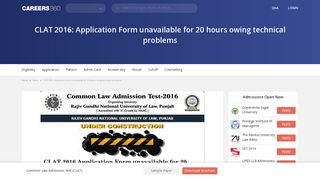 CLAT 2016 Application Form unavailable for 20 hours owing ...