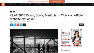 CLAT 2018 Result, Score, Merit List - Check on official website clat.ac.in