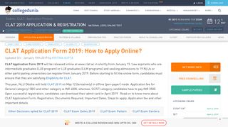 CLAT Application Form 2019 (Releasing soon) - Register @clat.ac.in