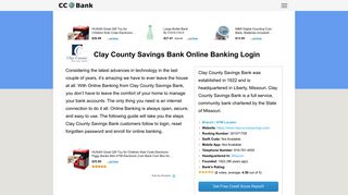 Clay County Savings Bank Online Banking Login - CC Bank