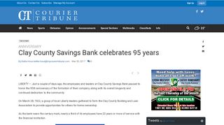 Clay County Savings Bank celebrates 95 years | Business ...