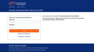 Clayton State University - Central Authentication Service