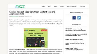 Lock and Unlock apps from Clean Master Boost & AppLock android.