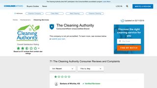 Top 71 Reviews and Complaints about The Cleaning Authority