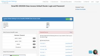 SmartRG SR350N Clear Access Default Router Login ... - Clean CSS