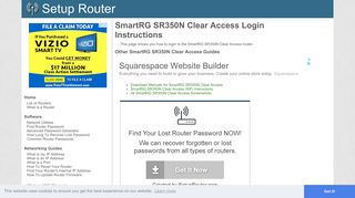 Login to SmartRG SR350N Clear Access Router - SetupRouter