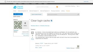 Clear login cache - Microsoft