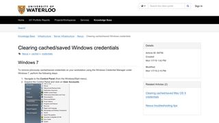 Article - Clearing cached/saved Windo...