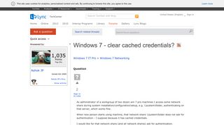 Windows 7 - clear cached credentials? - Microsoft