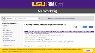 Clearing cached credentials on Windows 7+ - GROK Knowledge Base