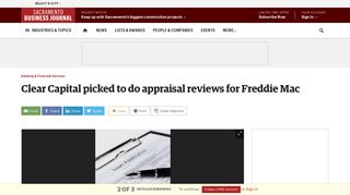 Clear Capital picked to do appraisal reviews for Freddie Mac ...