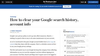 How to clear your Google search history, account info - The ...