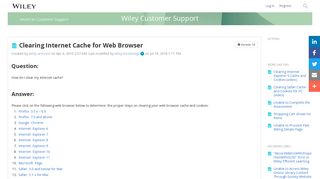 Clearing Internet Cache for Web Browser | Wiley