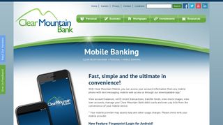 Mobile Banking - Clear Mountain Bank