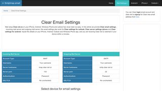Clear Email Settings | clear.net.nz SMTP, IMAP & POP Server