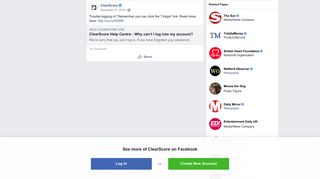 ClearScore - Trouble logging in? Remember you can click... | Facebook