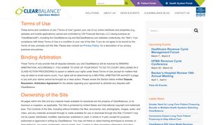 ClearBalance Online Terms of Use | ClearBalance