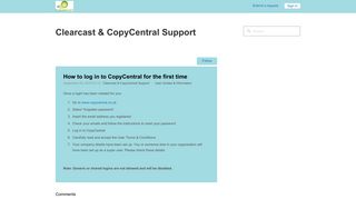 How to log in to CopyCentral for the first time – Clearcast ...