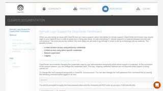 Remote Login Support for ClearCenter Technicians - ClearOS