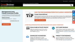 Clearly Inventory Manage and Login Profile on CrowdReviews.com