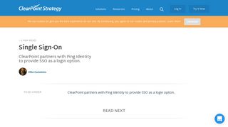 Single Sign-On | ClearPoint Strategy