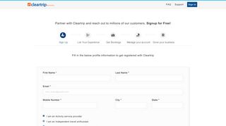 Sign Up - Cleartrip