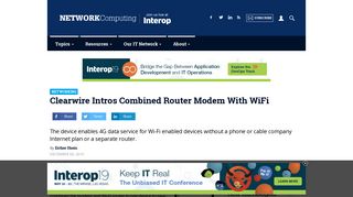 Clearwire Intros Combined Router Modem With WiFi | Network ...