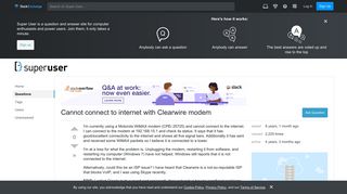 wimax - Cannot connect to internet with Clearwire modem - Super User